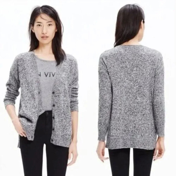 Madewell Gray Landscape Button Down Knit Cardigan XS - Picture 1 of 5